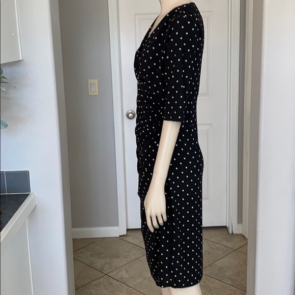 Ralph Lauren stars black/white faux wrap dress-6 - Picture 4 of 8